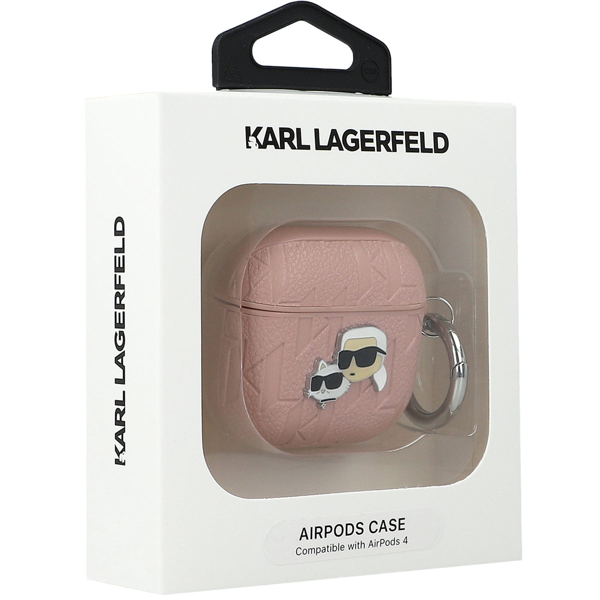 Schutzhülle für AirPods 5 / 4, Karl Lagerfeld Monogram Karl & Choupette Head, Rosa