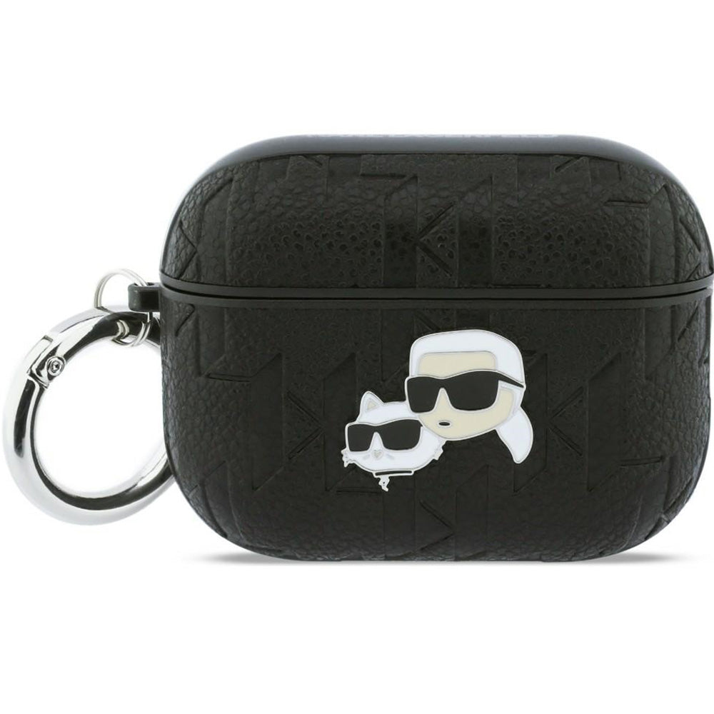 Schutzhülle für AirPods Pro 3, Karl Lagerfeld Monogram Karl and Choupette Head, Schwarz