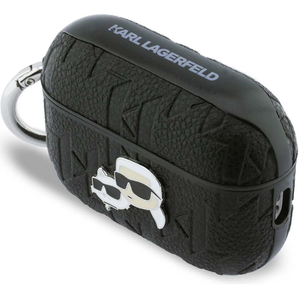 Schutzhülle für AirPods Pro 3, Karl Lagerfeld Monogram Karl and Choupette Head, Schwarz