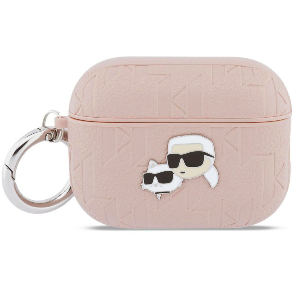 Schutzhülle für AirPods Pro 3, Karl Lagerfeld Monogram Karl and Choupette Head, Rosa