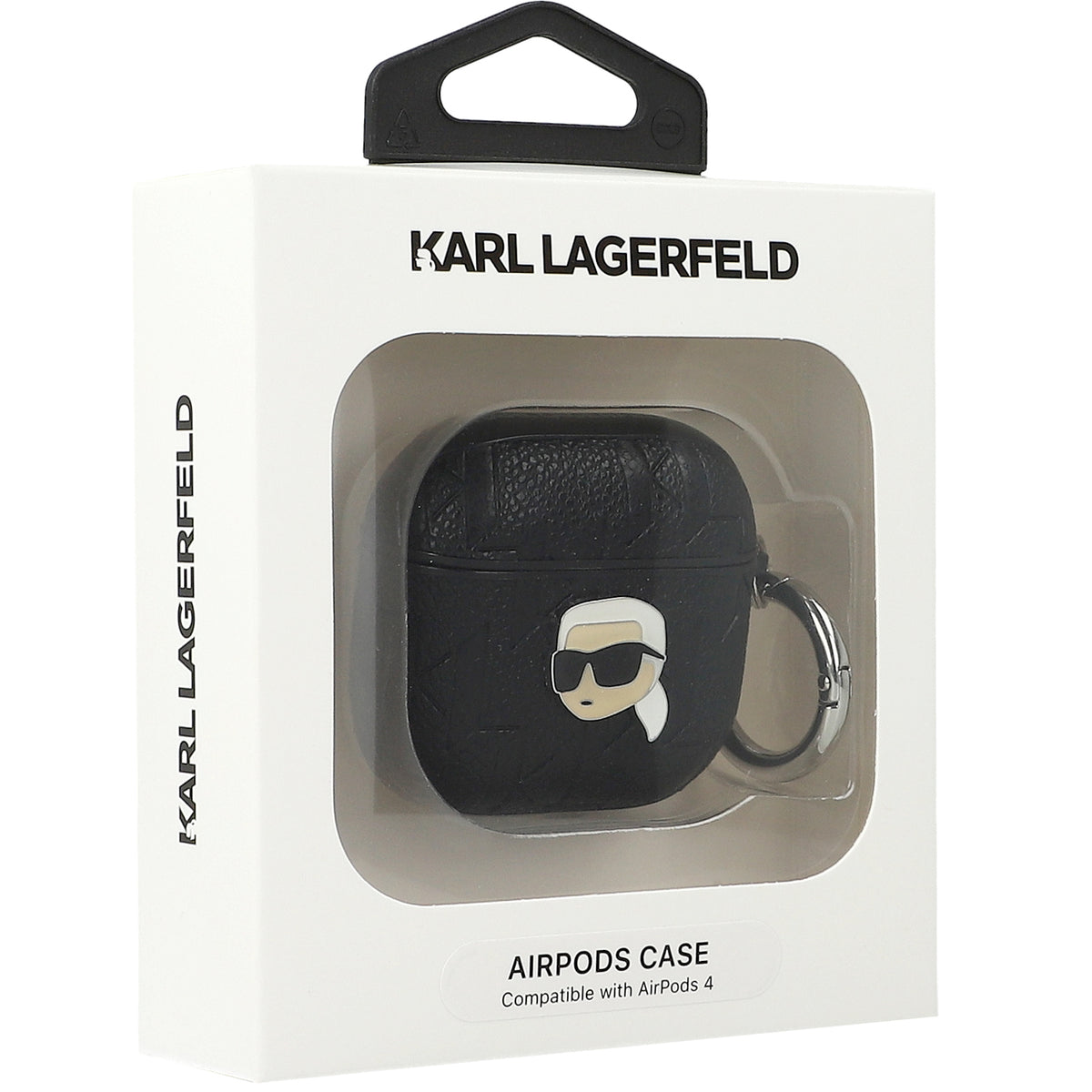 Schutzhülle für AirPods 5 / 4, Karl Lagerfeld Monogram Karl Head, Schwarz