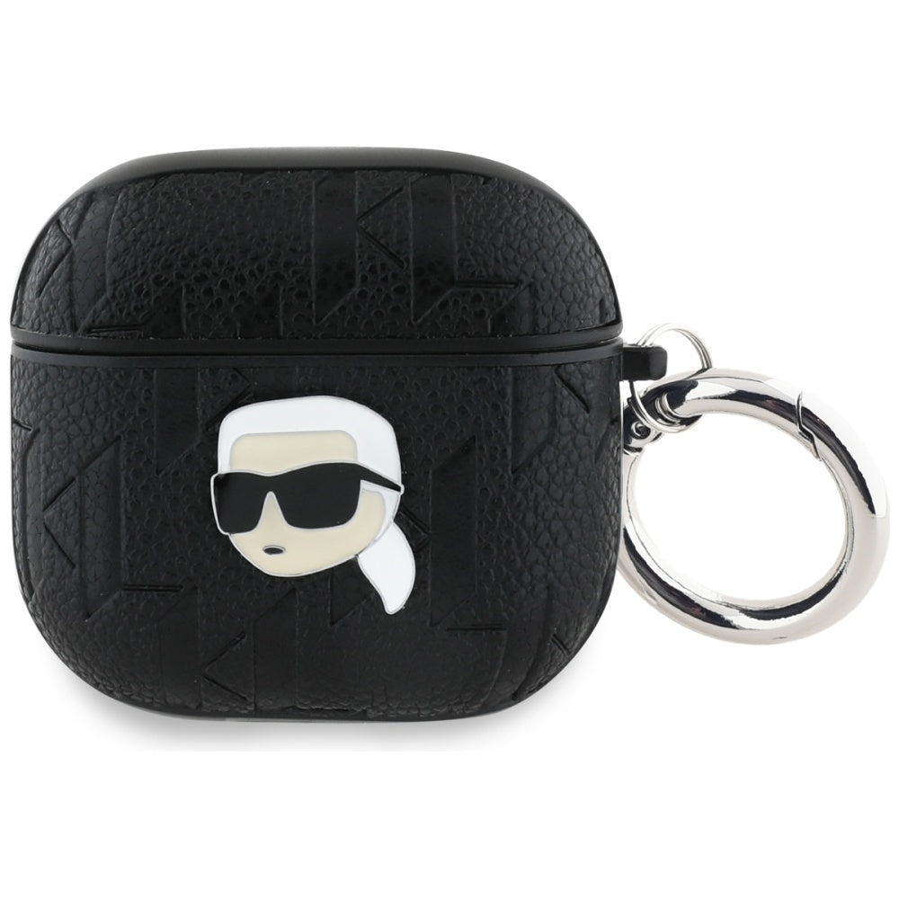 Schutzhülle für AirPods 5 / 4, Karl Lagerfeld Monogram Karl Head, Schwarz