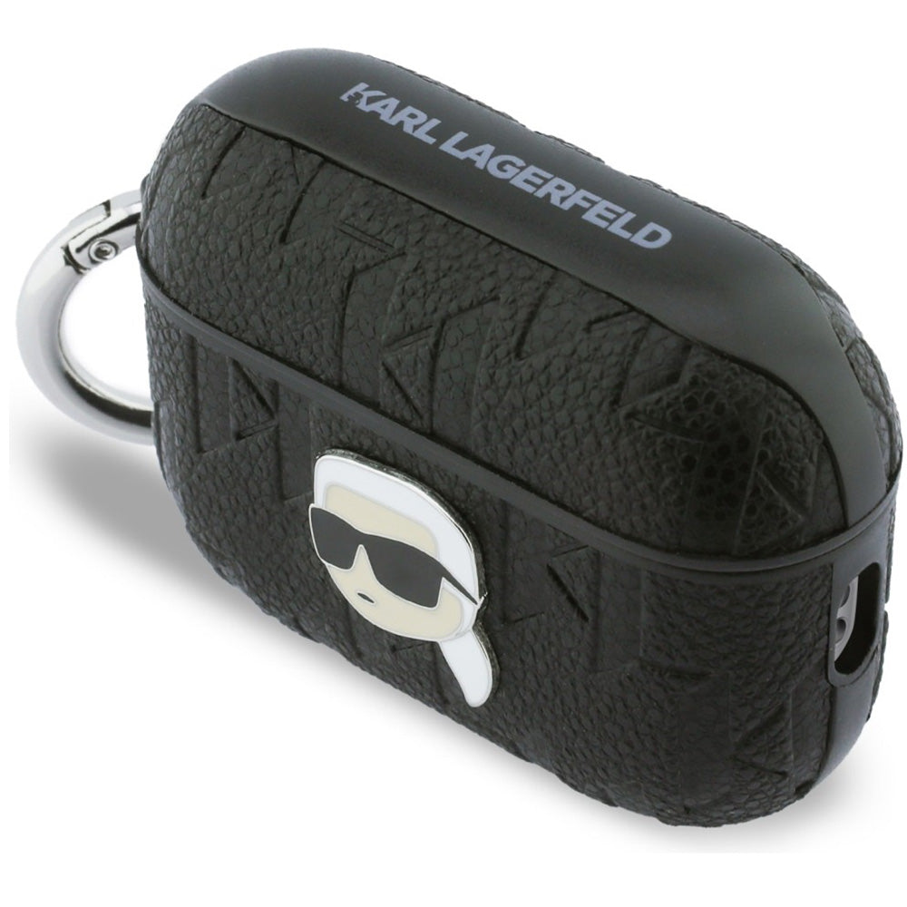 Schutzhülle für AirPods Pro 3, Karl Lagerfeld Monogram Karl Head, Schwarz