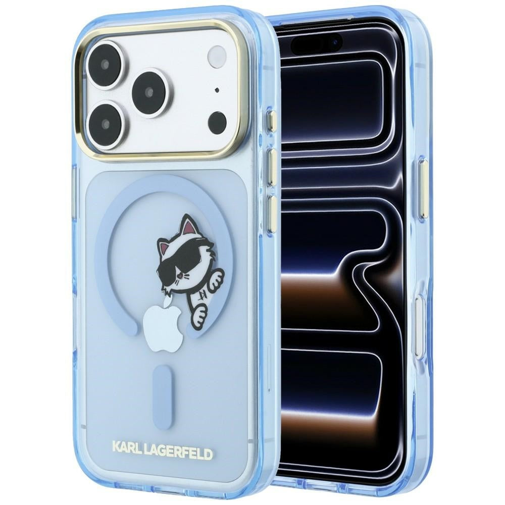 Karl Lagerfeld Handyhülle Peekaboo Logo do MagSafe für iPhone 18 Pro / 17 Pro Blau (1/8)