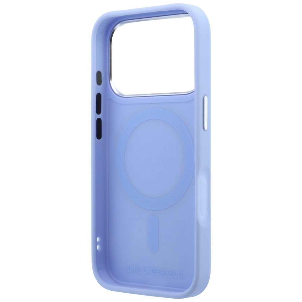 Handyhülle für iPhone 18 Pro / 17 Pro, Karl Lagerfeld Ring Stand 360 Karl Choupette Heads Pin mit MagSafe, Blau