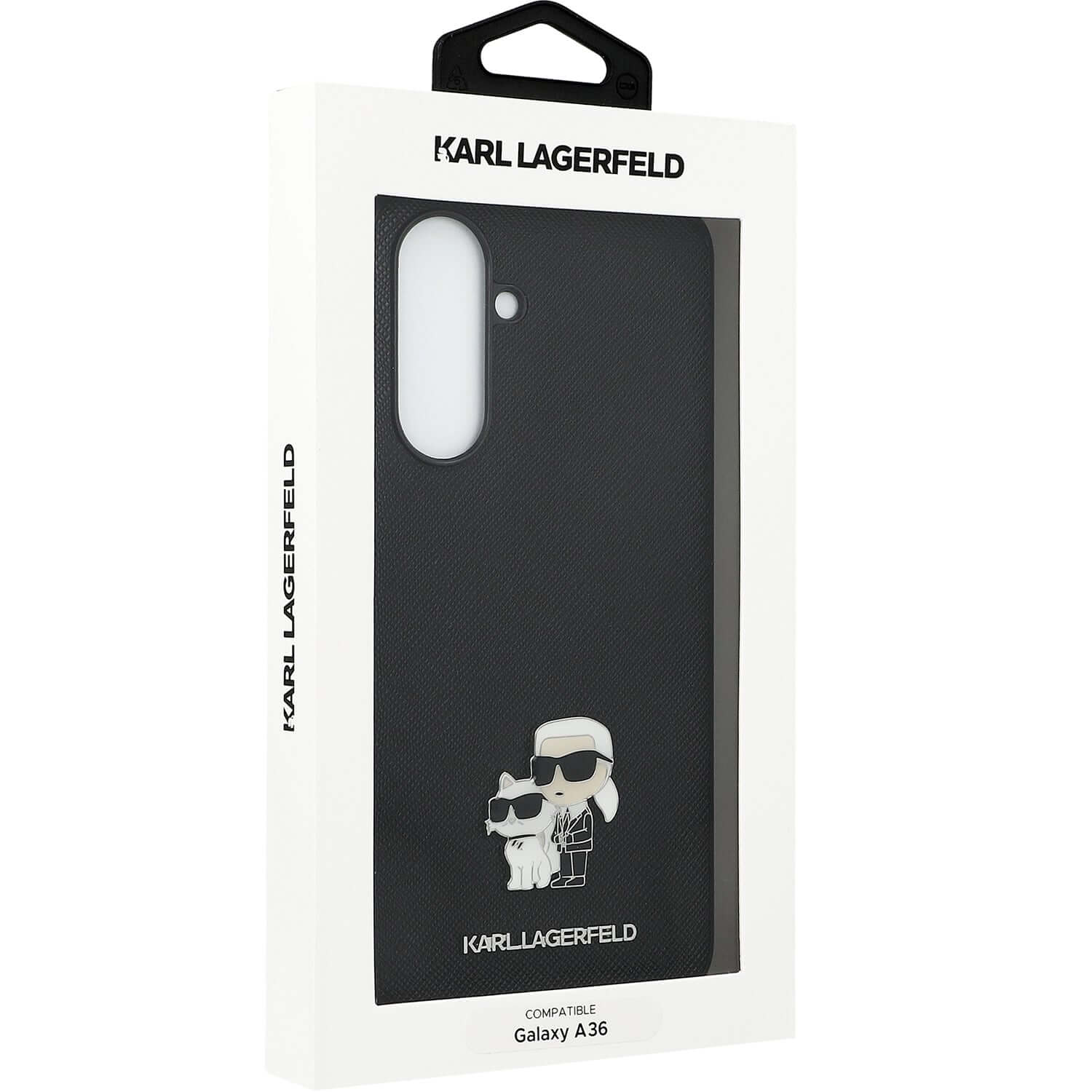 Handyhülle für Galaxy A56 5G, Karl Lagerfeld Hardcase Saffiano Metal Logo, Schwarz