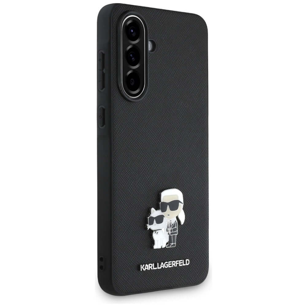 Handyhülle für Galaxy A56 5G, Karl Lagerfeld Hardcase Saffiano Metal Logo, Schwarz