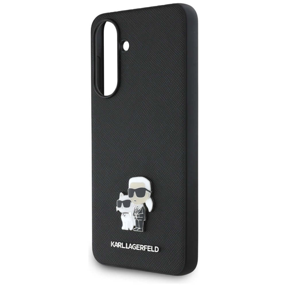 Handyhülle für Galaxy A56 5G, Karl Lagerfeld Hardcase Saffiano Metal Logo, Schwarz