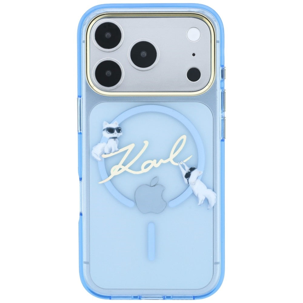 Karl Lagerfeld Handyhülle Script Logo do MagSafe für iPhone 18 Pro / 17 Pro, Blau (3/8)