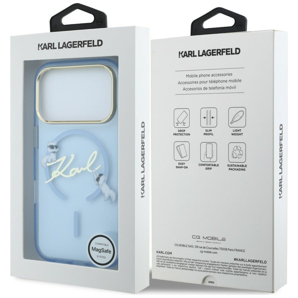 Karl Lagerfeld Handyhülle Script Logo do MagSafe für iPhone 18 Pro Max / 17 Pro Max, Blau (8/8)