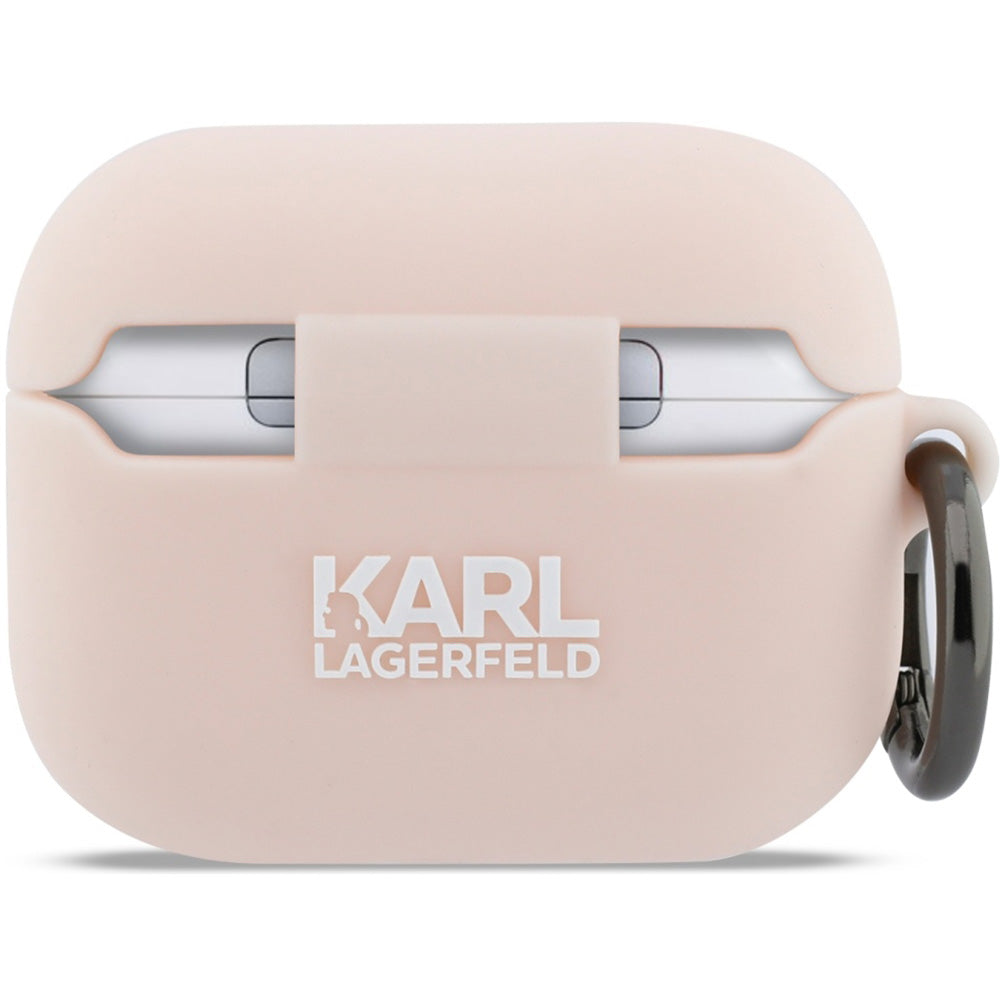 Schutzhülle für AirPods Pro 3, Karl Lagerfeld Silicone Chaupette Head 3D, Rosa