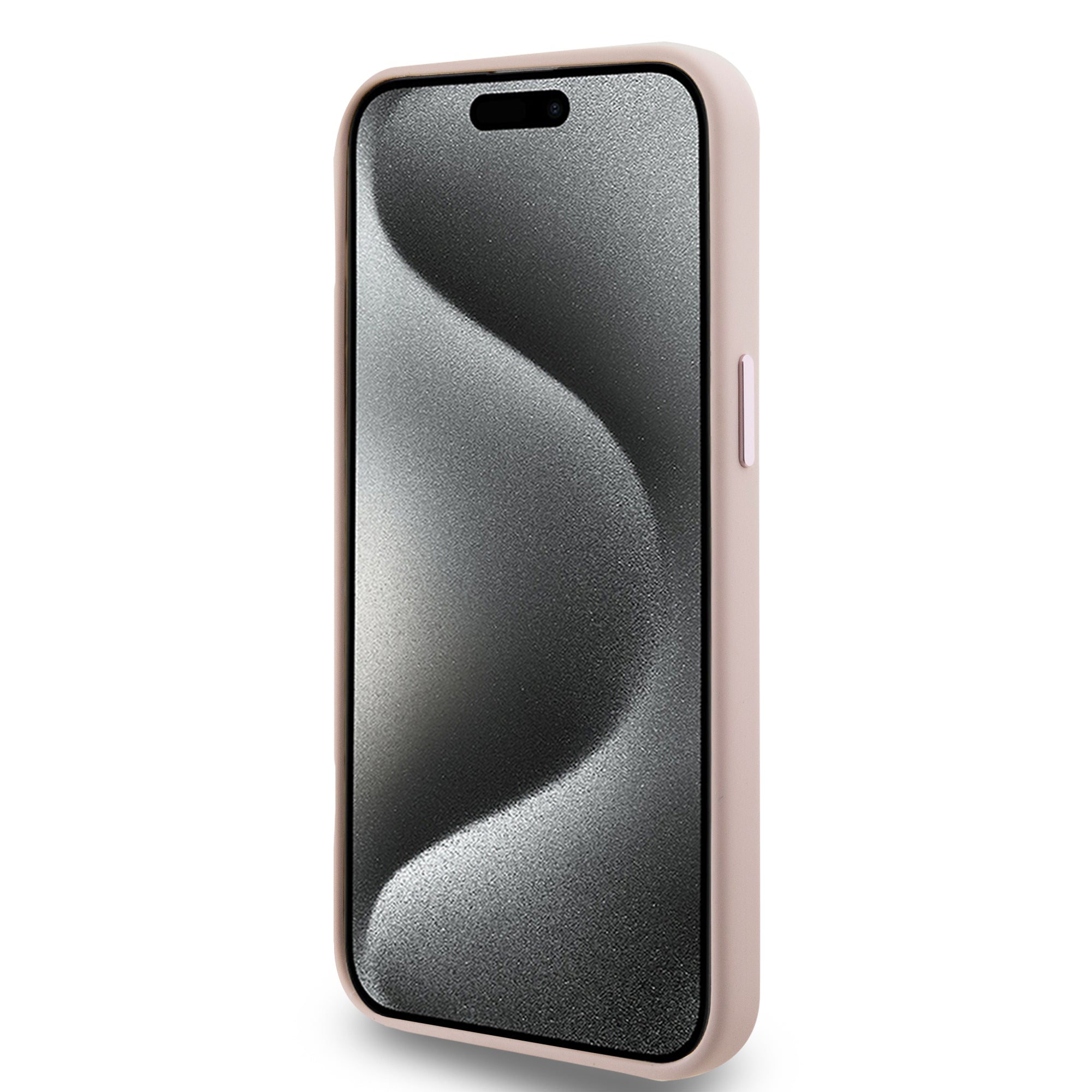 Schutzhülle Karl Lagerfeld Silicone Choupette Metal Pin für iPhone 15, Rosa