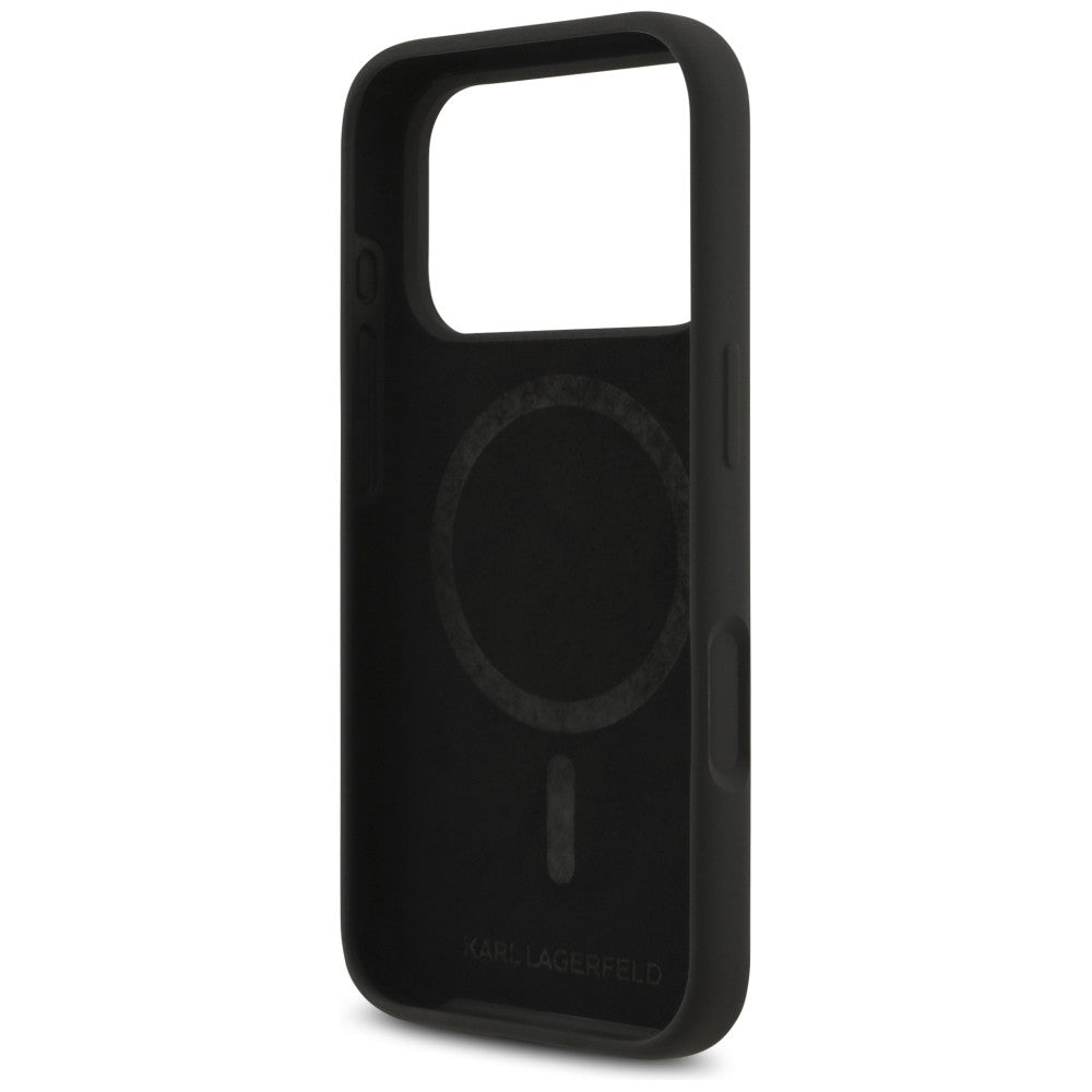 Karl Lagerfeld Handyhülle Silicone Karl & Choupette Ring do MagSafe für iPhone 18 Pro Max / 17 Pro Max, Schwarz (7/8)