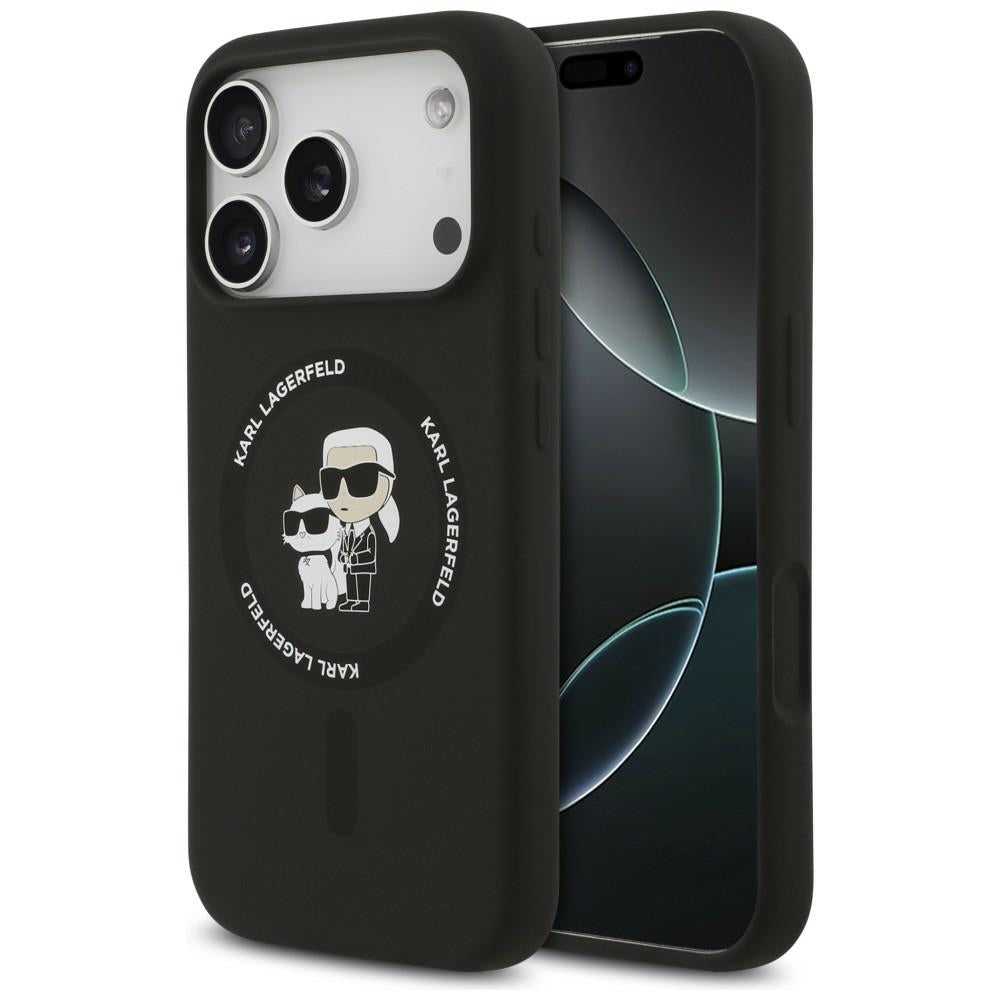 Karl Lagerfeld Handyhülle Silicone Karl & Choupette Ring do MagSafe für iPhone 18 Pro Max / 17 Pro Max, Schwarz (1/8)