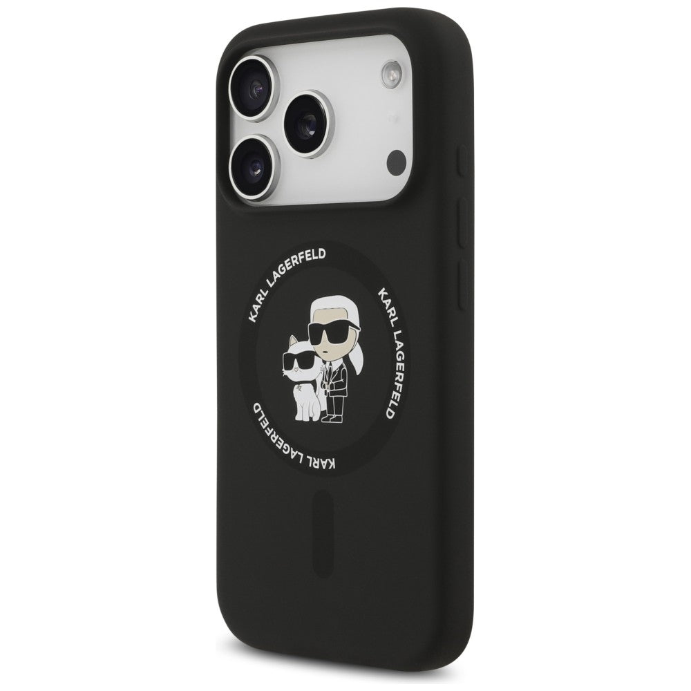 Karl Lagerfeld Handyhülle Silicone Karl & Choupette Ring do MagSafe für iPhone 18 Pro Max / 17 Pro Max, Schwarz (2/8)