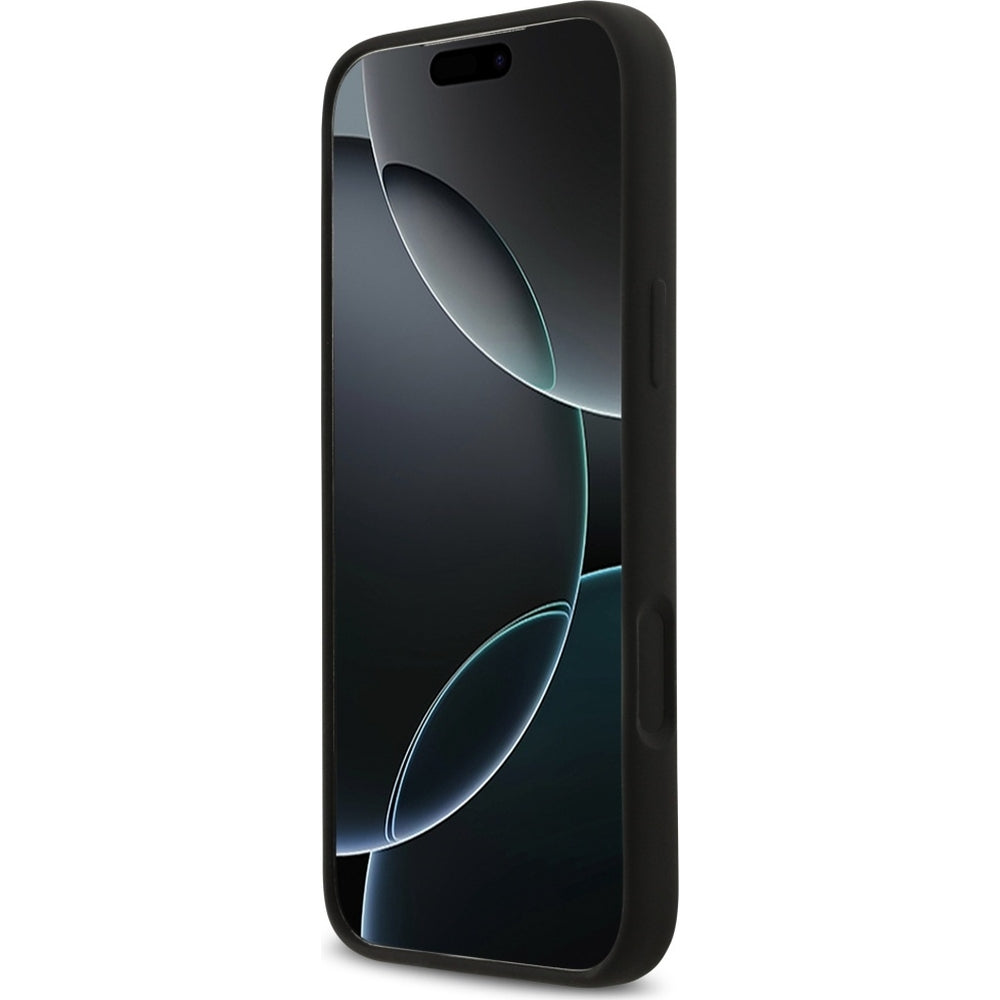 Handyhülle für iPhone 17 Pro Max, Karl Lagerfeld Silicone KL Sketch Logo mit MagSafe, Schwarz