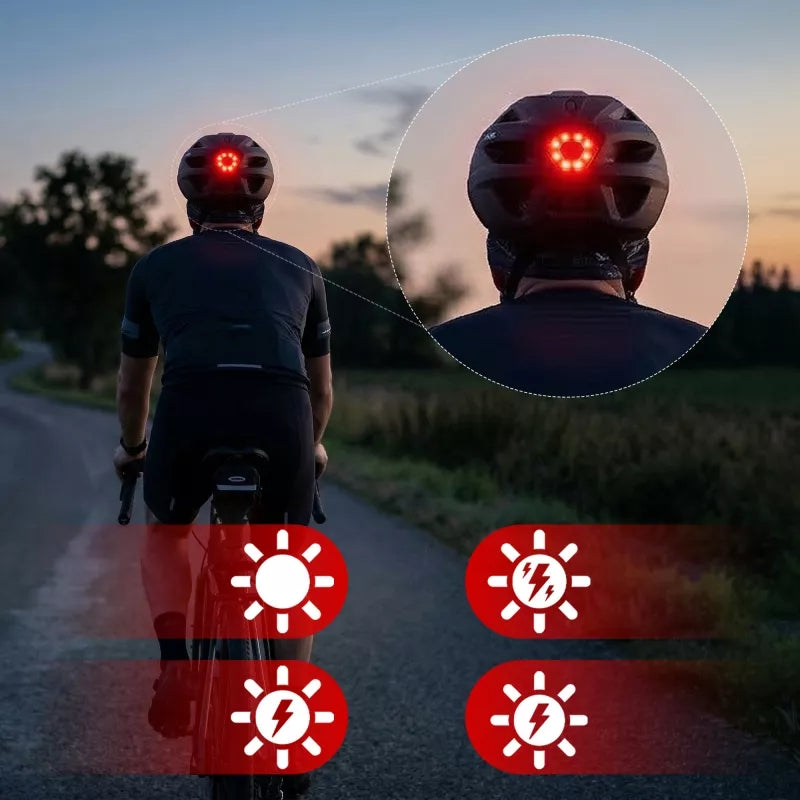 Fahrradhelm, Vayox Active + LED VA0424WBM, 55-58 cm, Größe M, Weiß-Schwarz