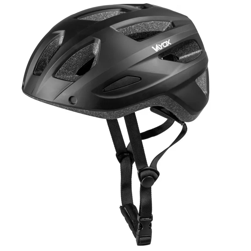 Fahrradhelm, Vayox Active + LED VA0424BML, 58-61 cm, Größe L, Matt-Schwarz