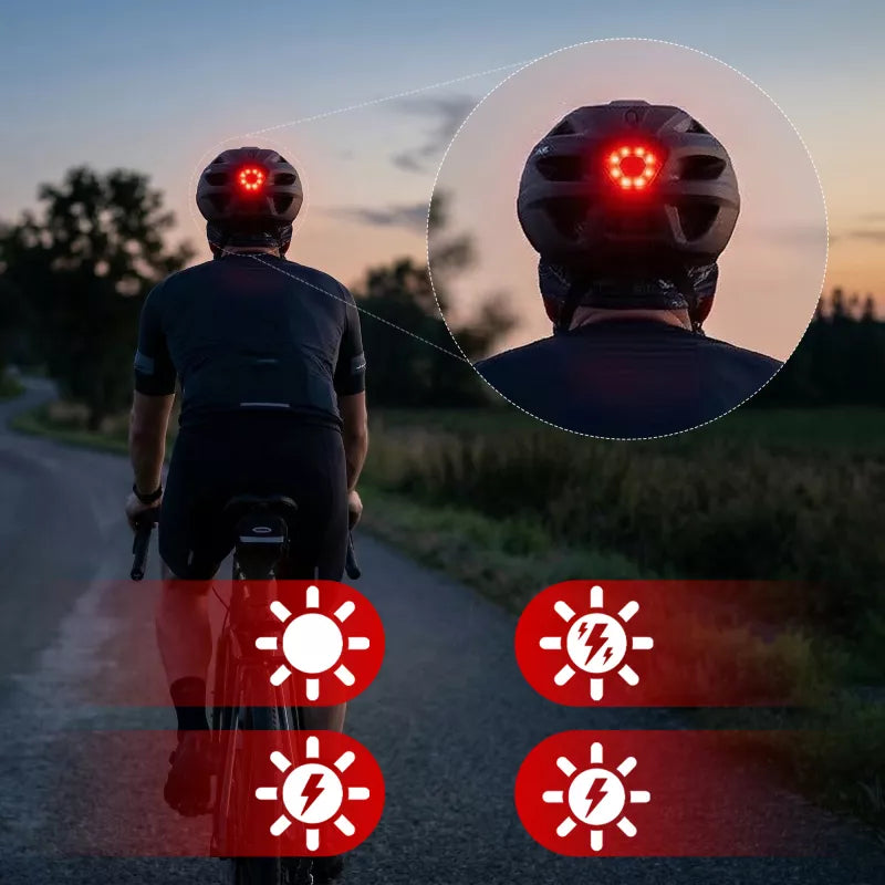 Fahrradhelm, Vayox Active + LED VA0424BML, 58-61 cm, Größe L, Matt-Schwarz