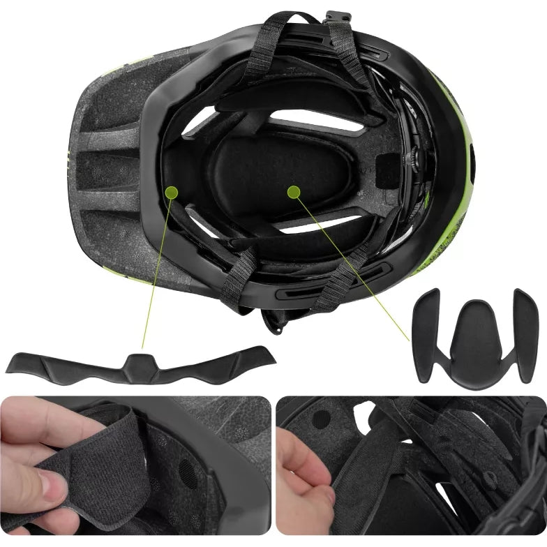 Fahrradhelm Vayox Enduro mit abnehmbarem Kinnschutz VA0421BS 54-58 cm, Größe M, Schwarz