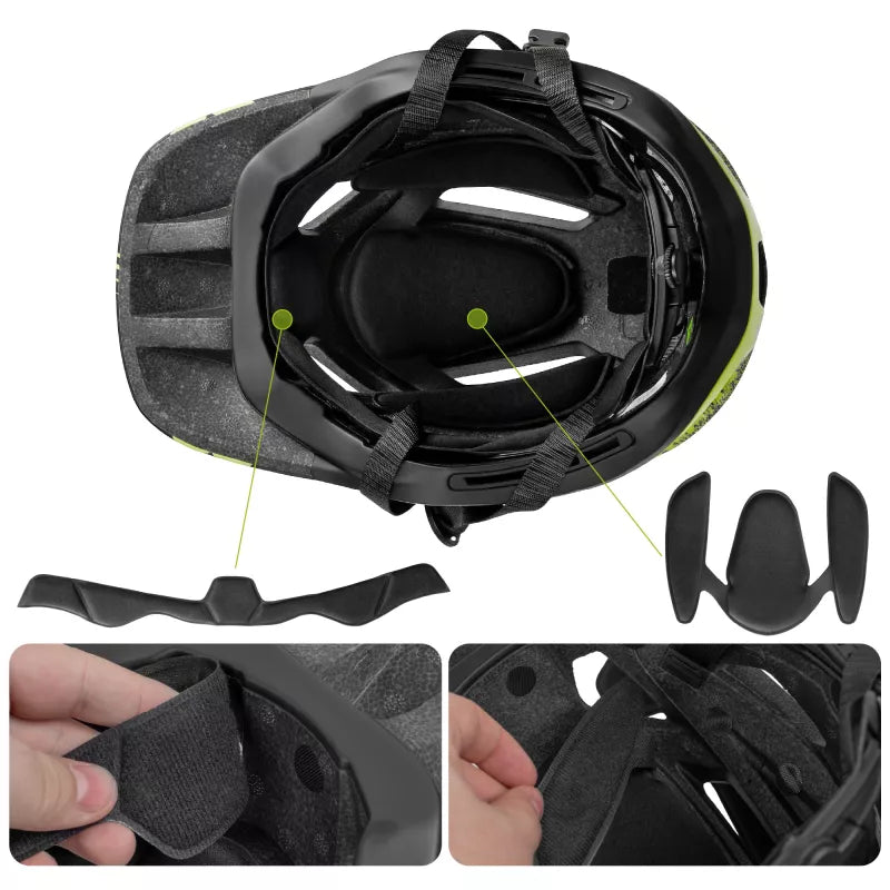 Fahrradhelm Vayox Enduro mit abnehmbarem Kinnschutz VA0421GS 48-52 cm, Größe S, Grün