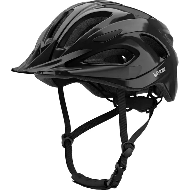 Fahrradhelm Vayox Speed, 58–61 cm, Größe L, glänzend Schwarz