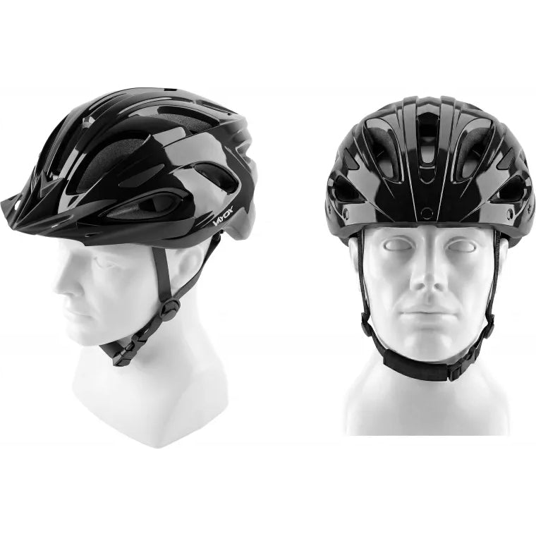 Fahrradhelm Vayox Speed, 58–61 cm, Größe L, glänzend Schwarz