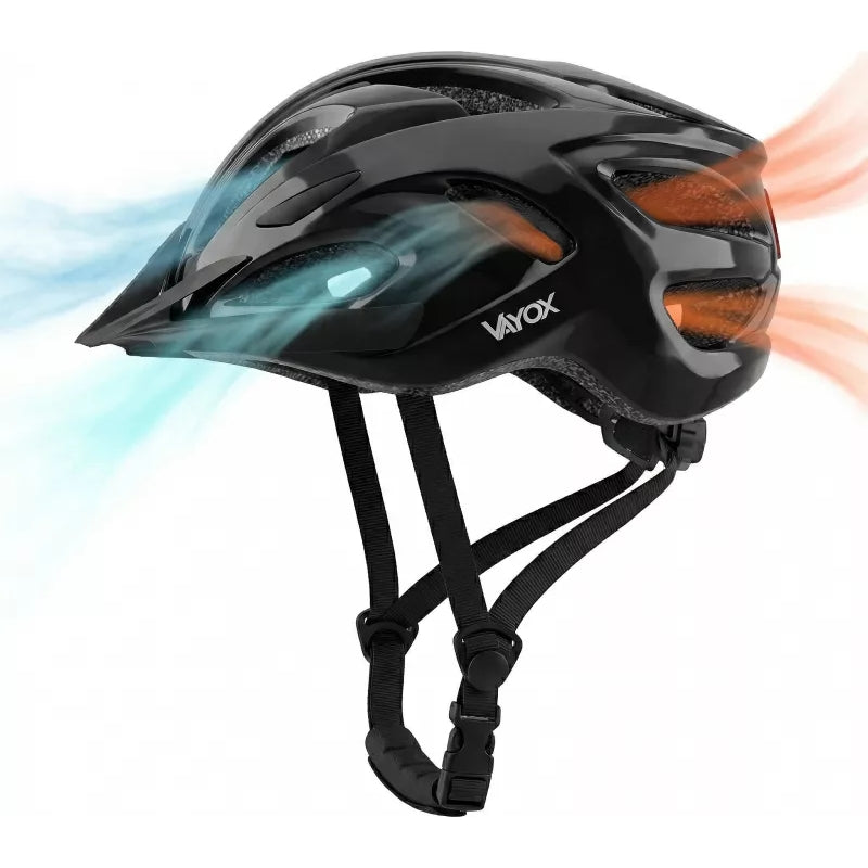 Fahrradhelm Vayox Speed, 58–61 cm, Größe L, glänzend Schwarz