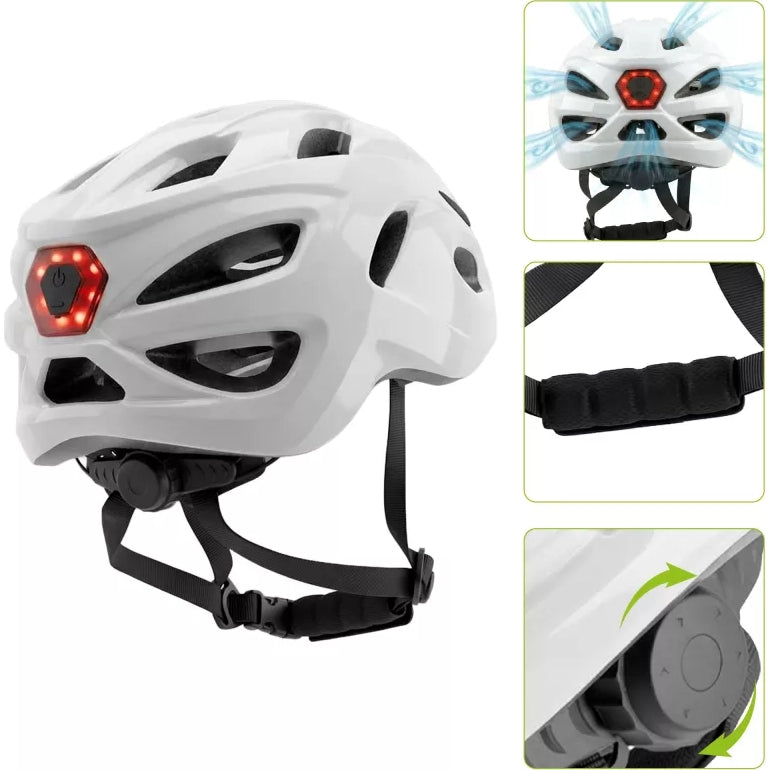 Fahrradhelm Vayox Speed, 55–58 cm, Größe M, Glänzend weiß