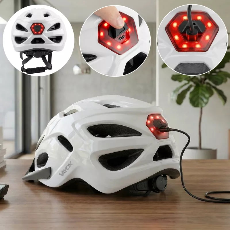 Fahrradhelm Vayox Speed, 55–58 cm, Größe M, Glänzend weiß