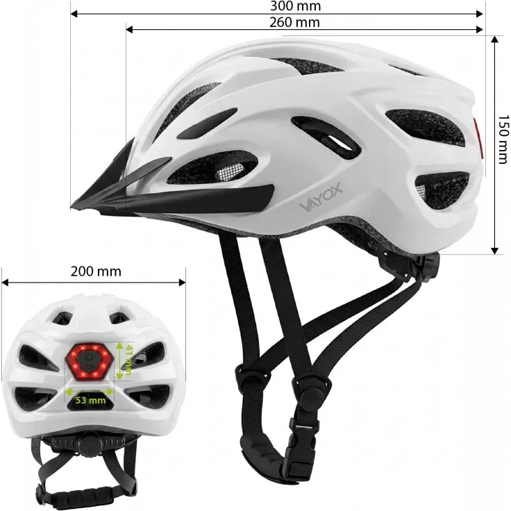 Fahrradhelm Vayox Speed, 55–58 cm, Größe M, Glänzend weiß