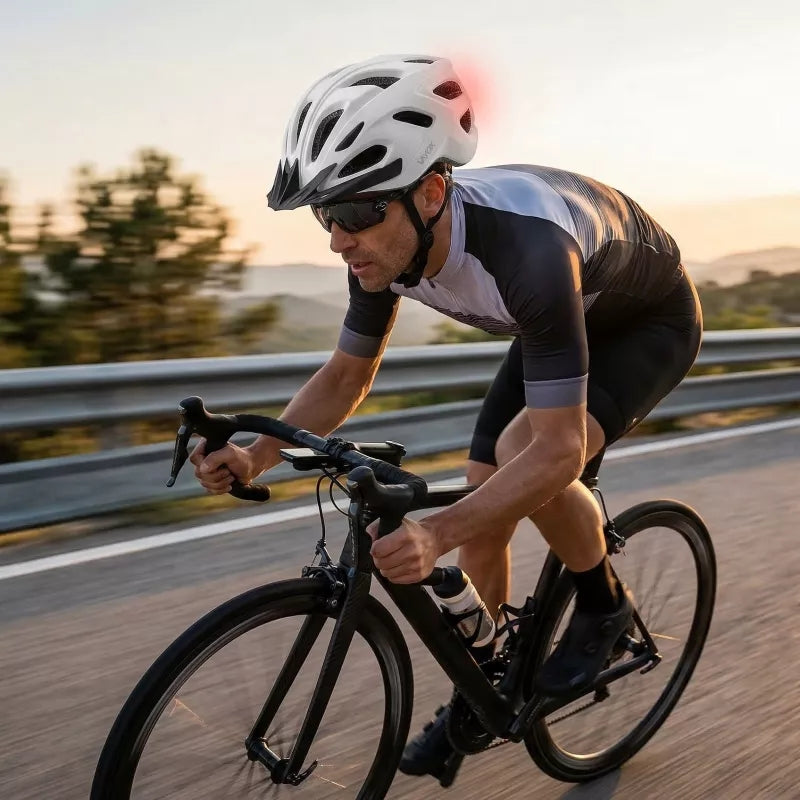 Fahrradhelm Vayox Speed, 55–58 cm, Größe M, Glänzend weiß