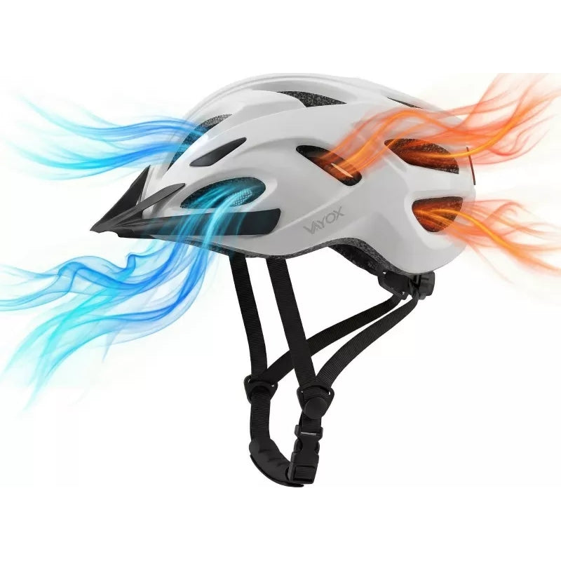 Fahrradhelm Vayox Speed, 55–58 cm, Größe M, Glänzend weiß
