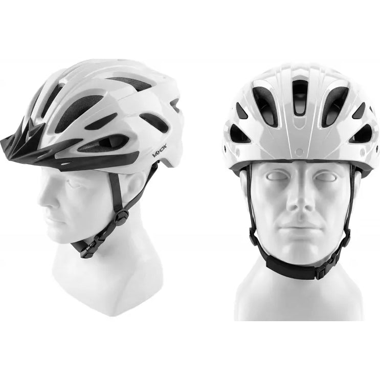 Fahrradhelm Vayox Speed, 55–58 cm, Größe M, Glänzend weiß