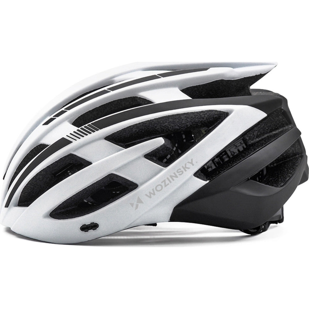 MTB- Fahrradhelm Wozinsky HT-28VCB mit abnehmbarem Schirm M, 54-57 cm, Schwarz und weiß