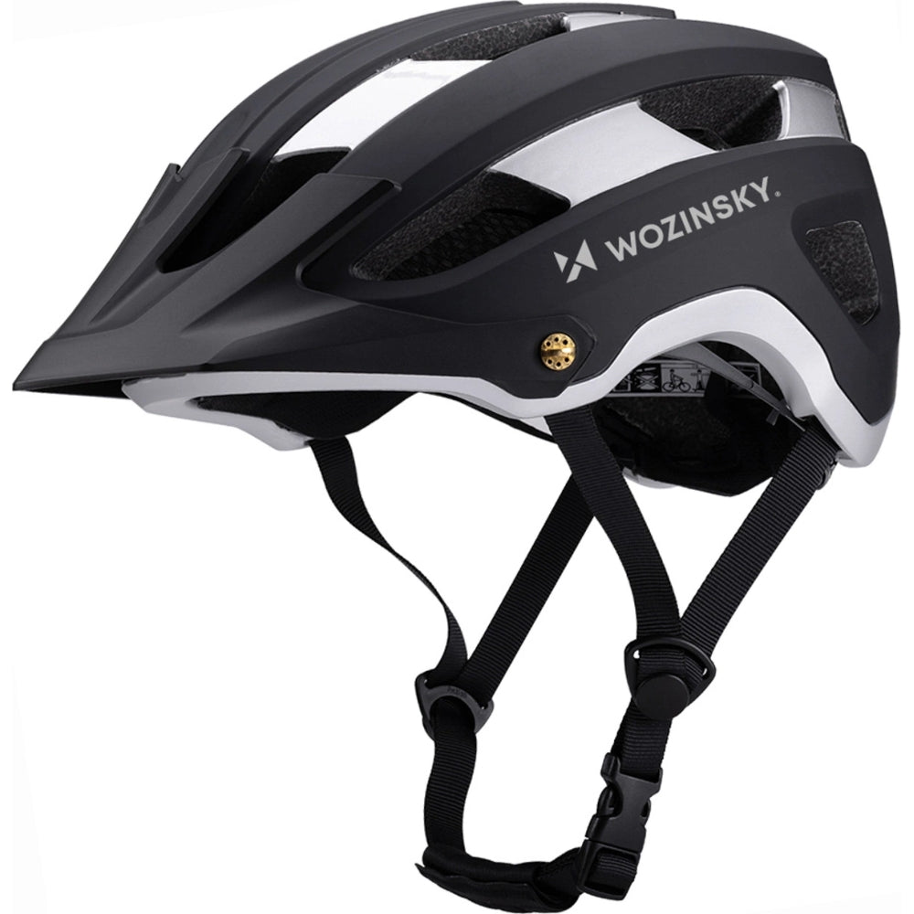 Rennradhelm MTB- Fahrradhelm Wozinsky HT-001V L,58-62 cm, Schwarz-silbern