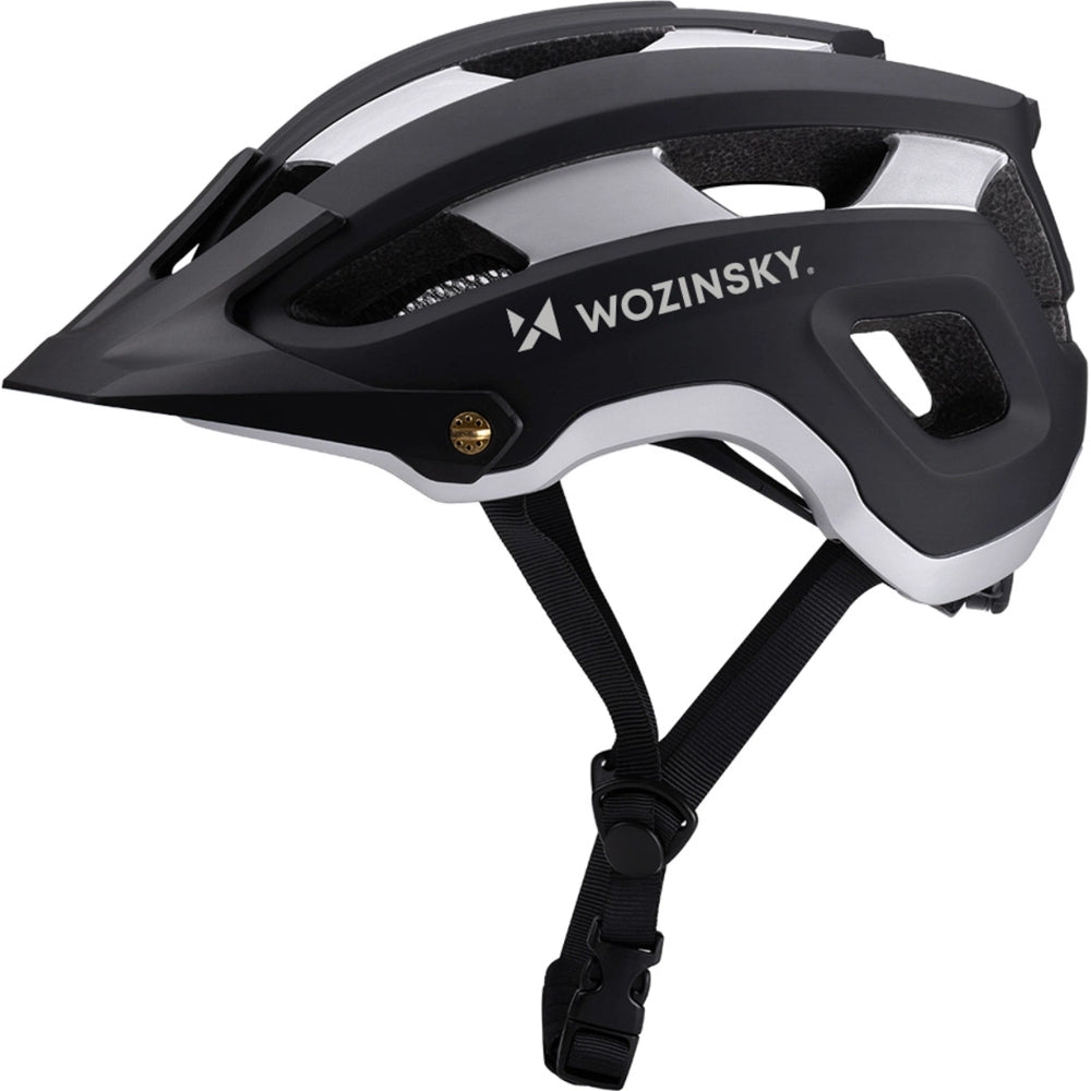 Rennradhelm MTB- Fahrradhelm Wozinsky HT-001V L,58-62 cm, Schwarz-silbern