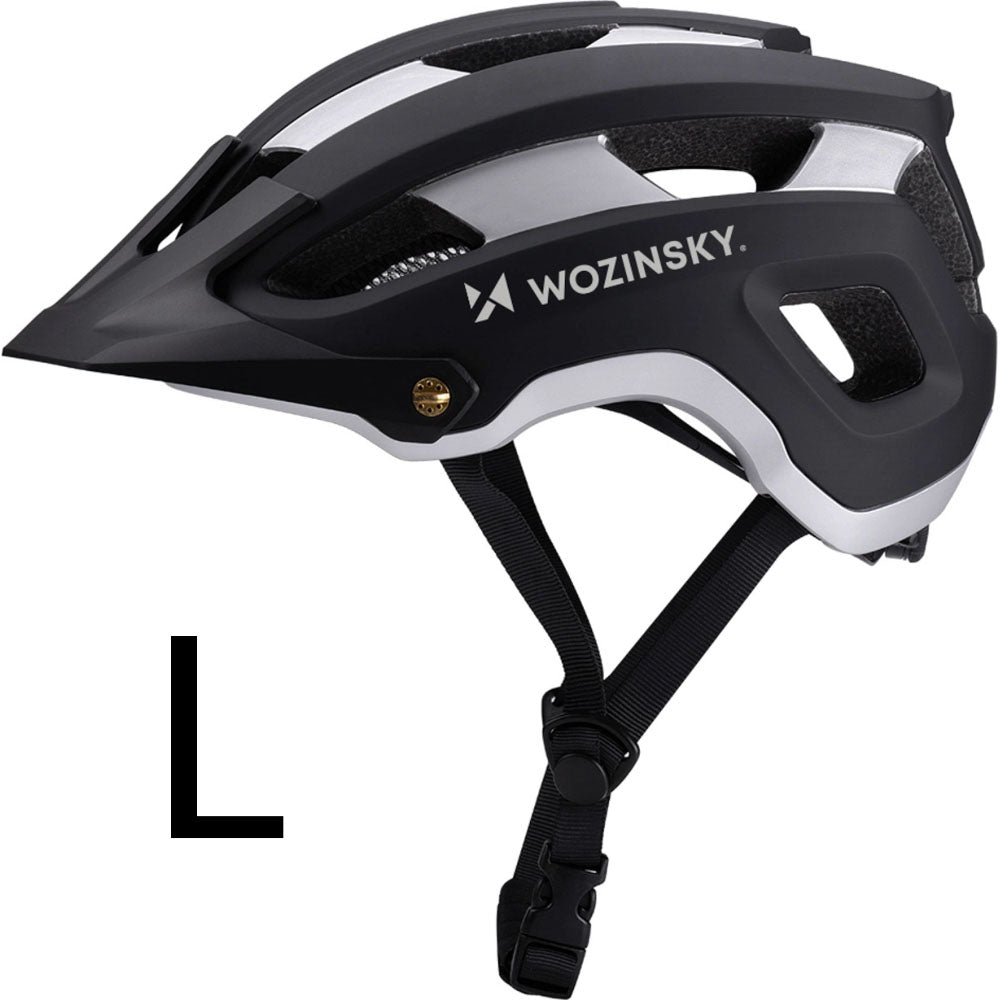 Rennradhelm MTB- Fahrradhelm Wozinsky HT-001V L,58-62 cm, Schwarz-silbern