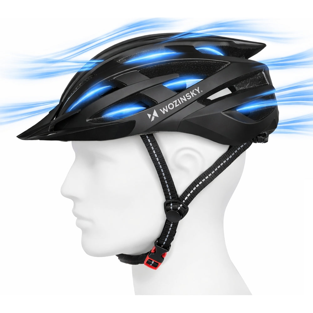 MTB- Fahrradhelm Wozinsky HT-28V mit abnehmbarem Schirm M, 54-57 cm, Schwarz