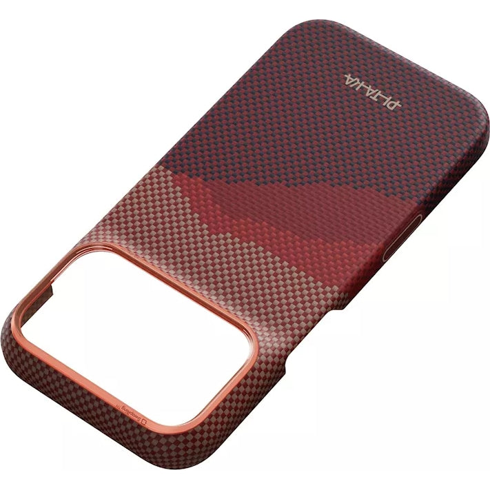 Aramid Handyhülle für iPhone 18 Pro Max / 17 Pro Max, PITAKA Ultra-Slim Case mit MagSafe, Rot und Rotwein (6/7)