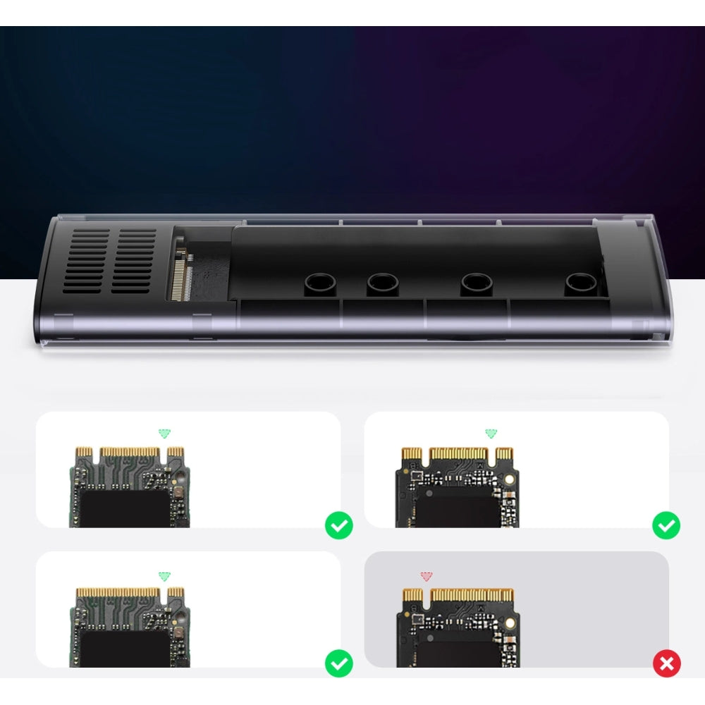 SSD-Gehäuse mit USB-C-Kabel, Ugreen CM400, M.2 SATA 3.2 10Gbps, Grau