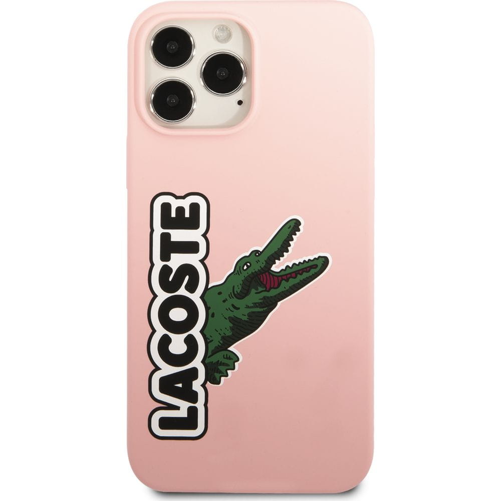 Schutzhülle für iPhone 13 Pro Max, Lacoste Hardcase Silicone Head Crocodile, Rosa