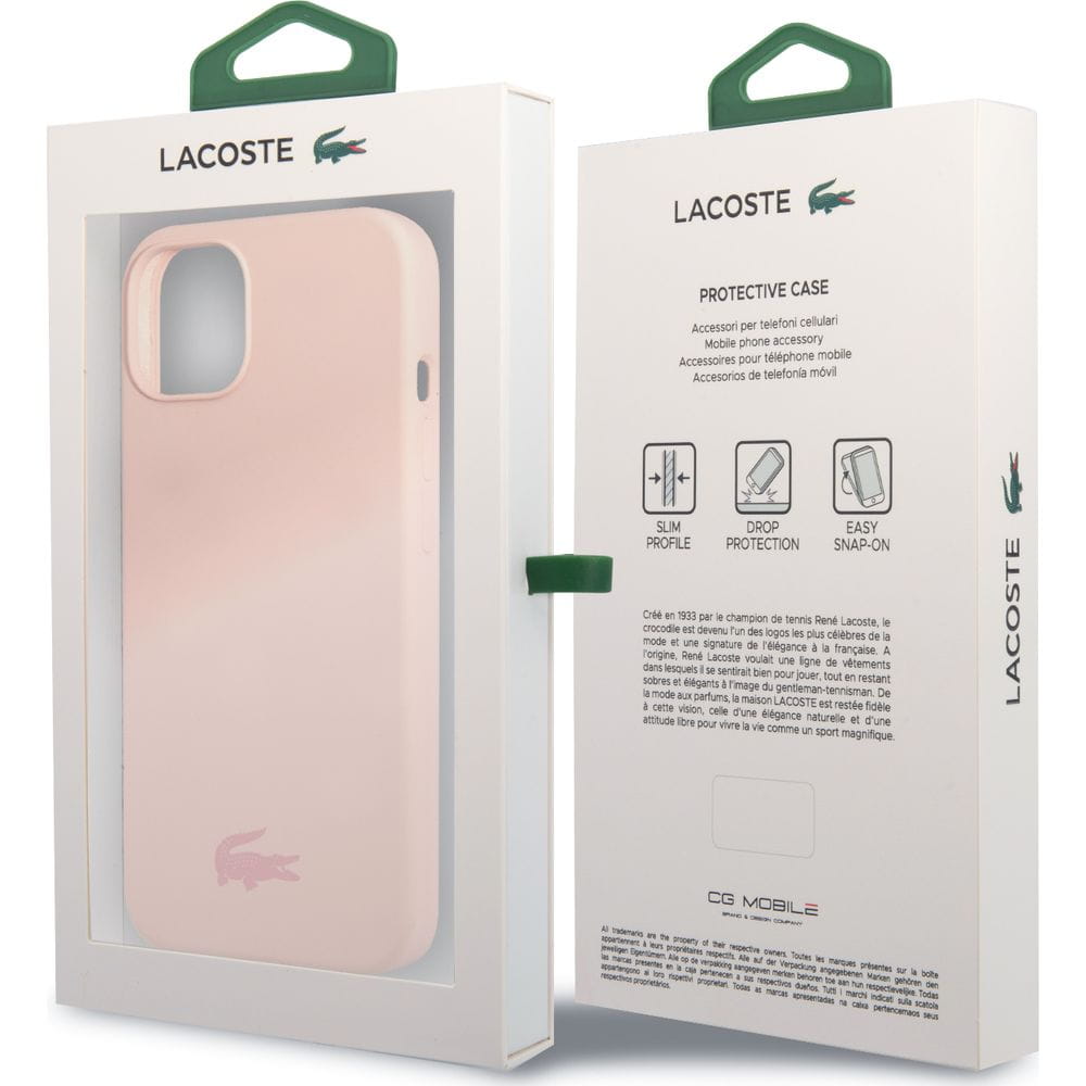 Schutzhülle für iPhone 13 Mini, Lacoste Hardcase Silicone, Rosa
