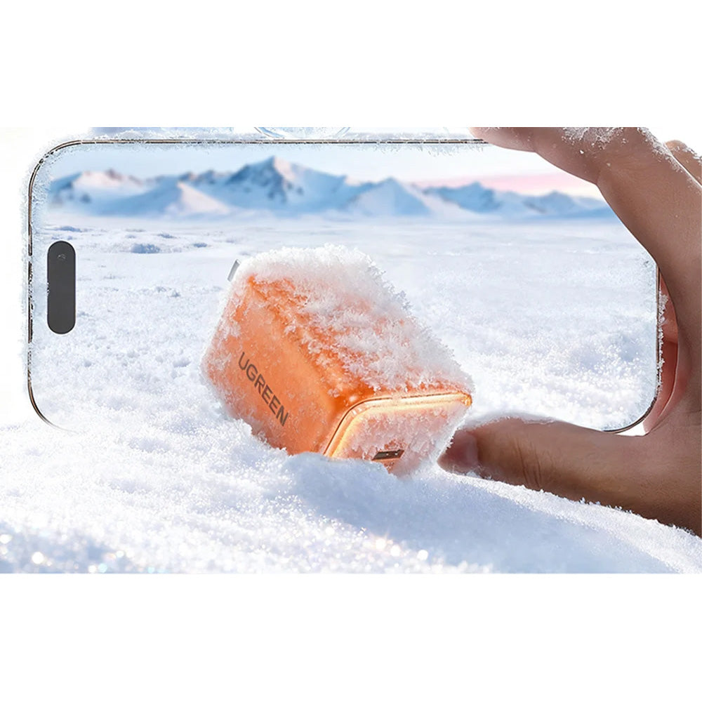 Schnell-Ladegerät GaN mit USB-C, 45W Super Fast Charging 2.0, Ugreen X524 Zapix, Orange