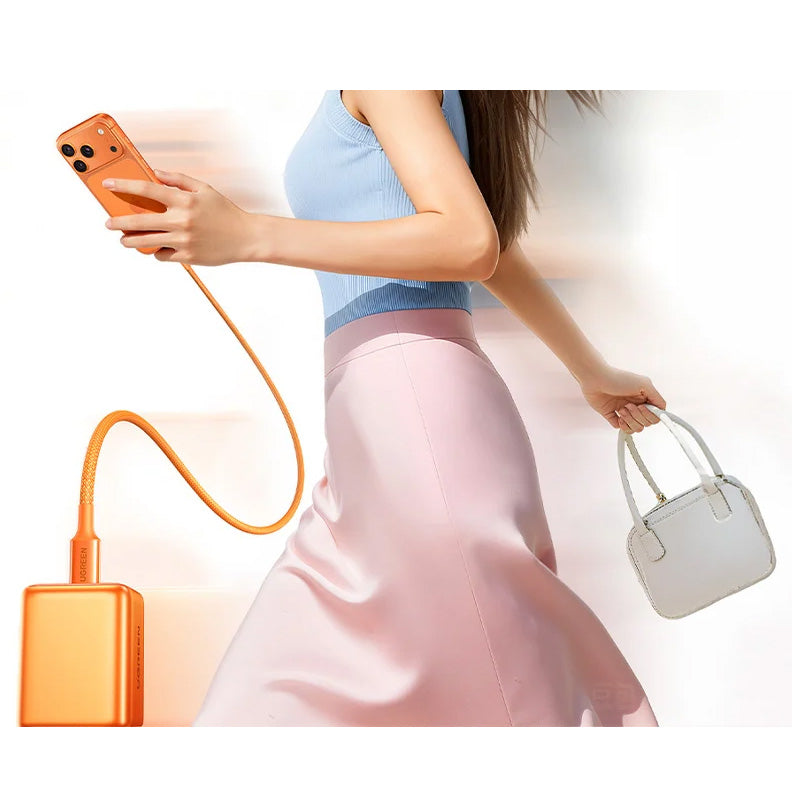 Schnell-Ladegerät GaN mit USB-C, 45W Super Fast Charging 2.0, Ugreen X524 Zapix, Orange