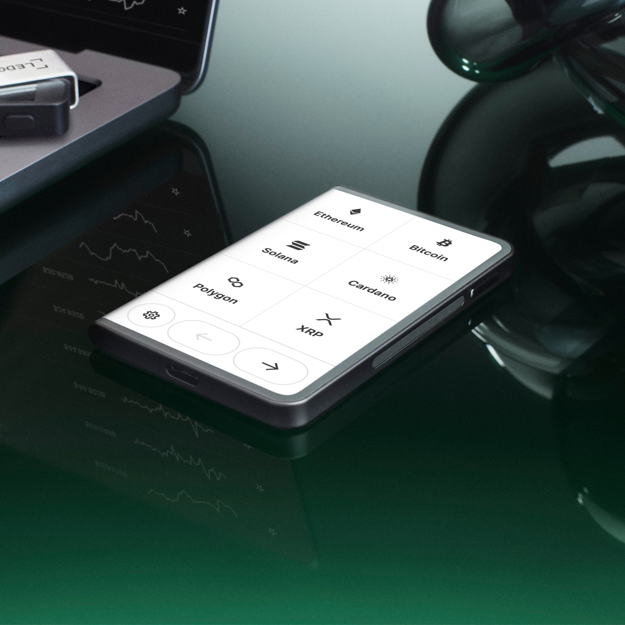 Kryptowährungs-Wallet und NFT Ledger Stax + Hülle, Grau