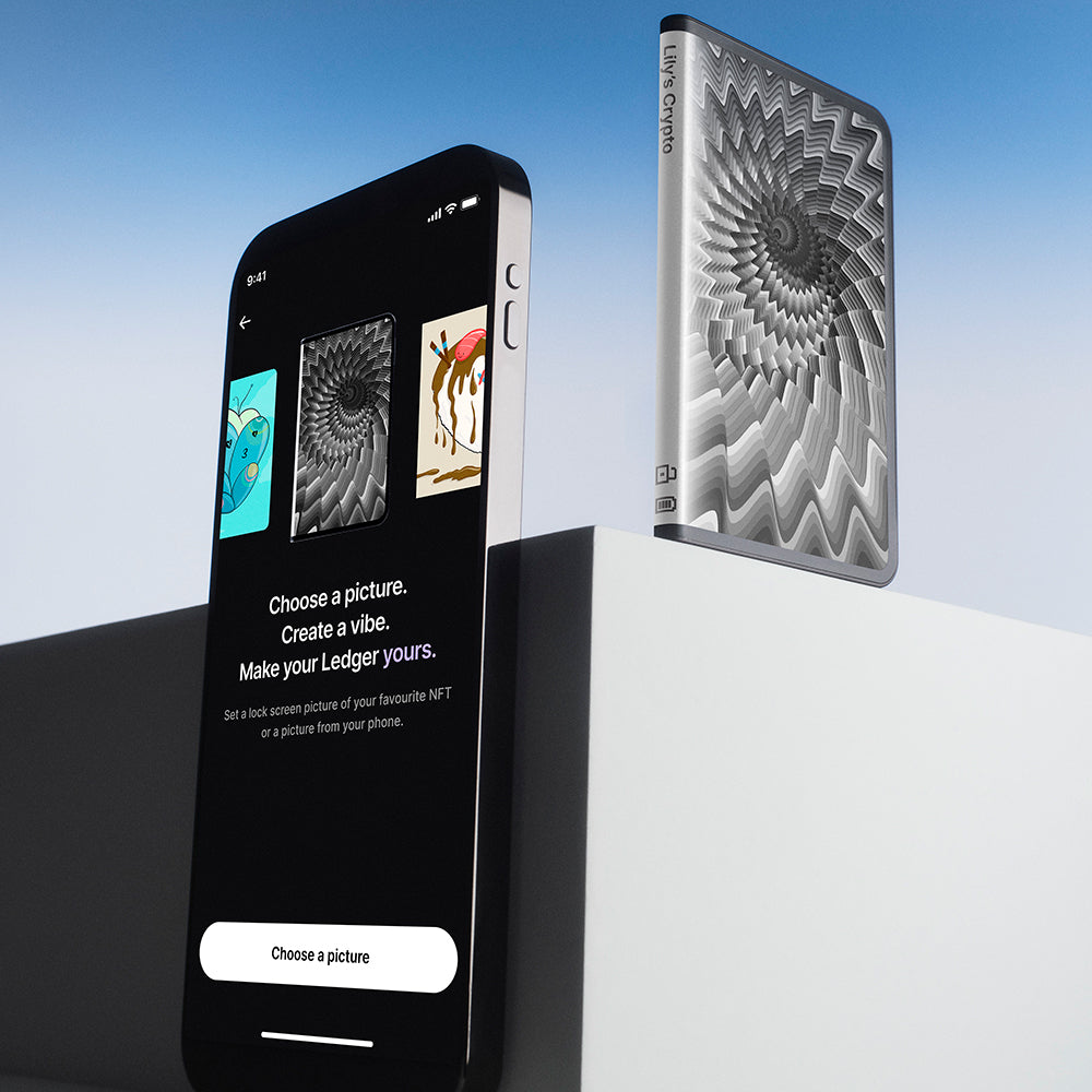 Kryptowährungs-Wallet und NFT Ledger Stax + Hülle, Grau