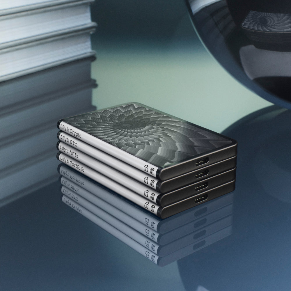 Kryptowährungs-Wallet und NFT Ledger Stax + Hülle, Grau