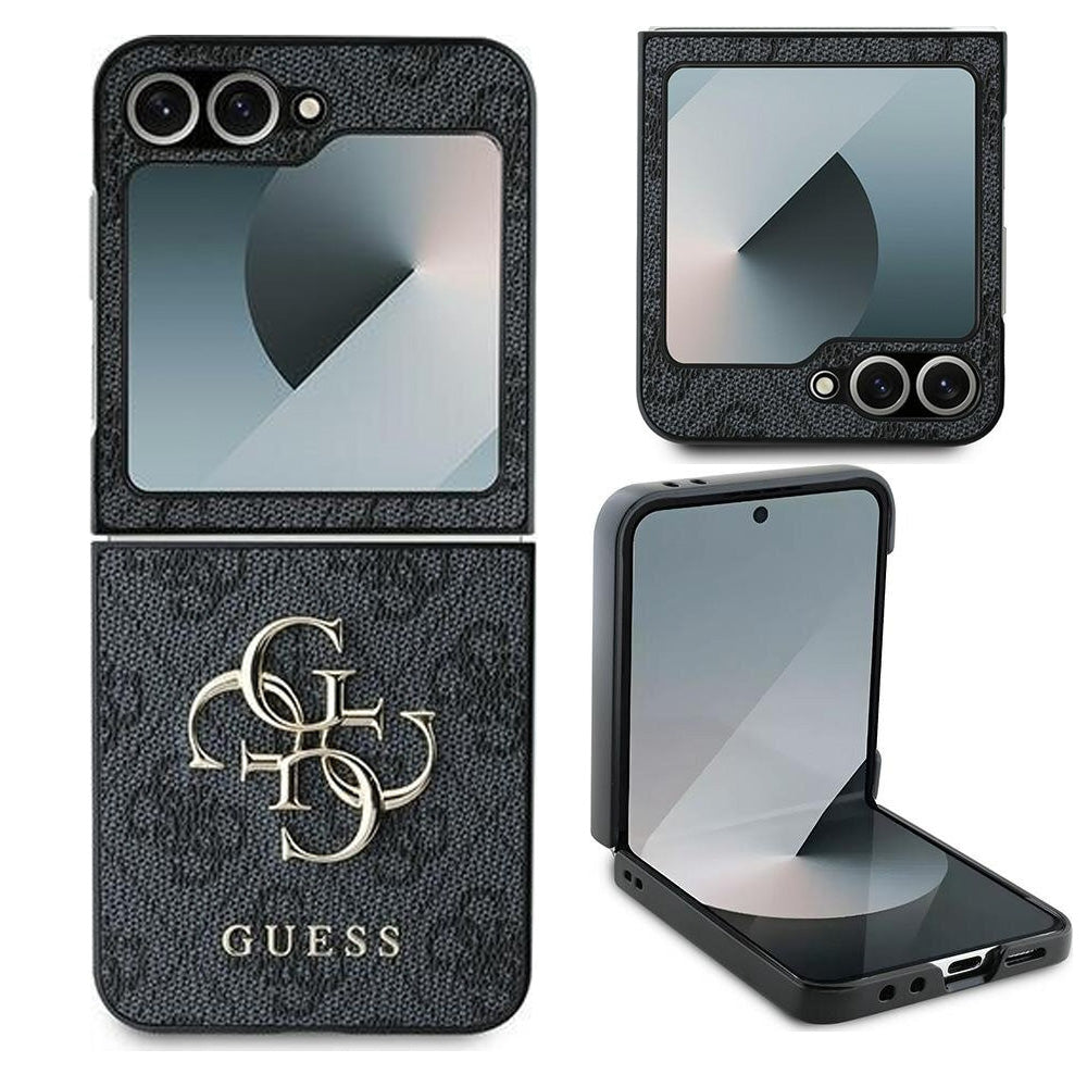 Handyhülle für Galaxy Z Flip7 FE / Z Flip6, Guess 4G Metal Gold Logo, Schwarz