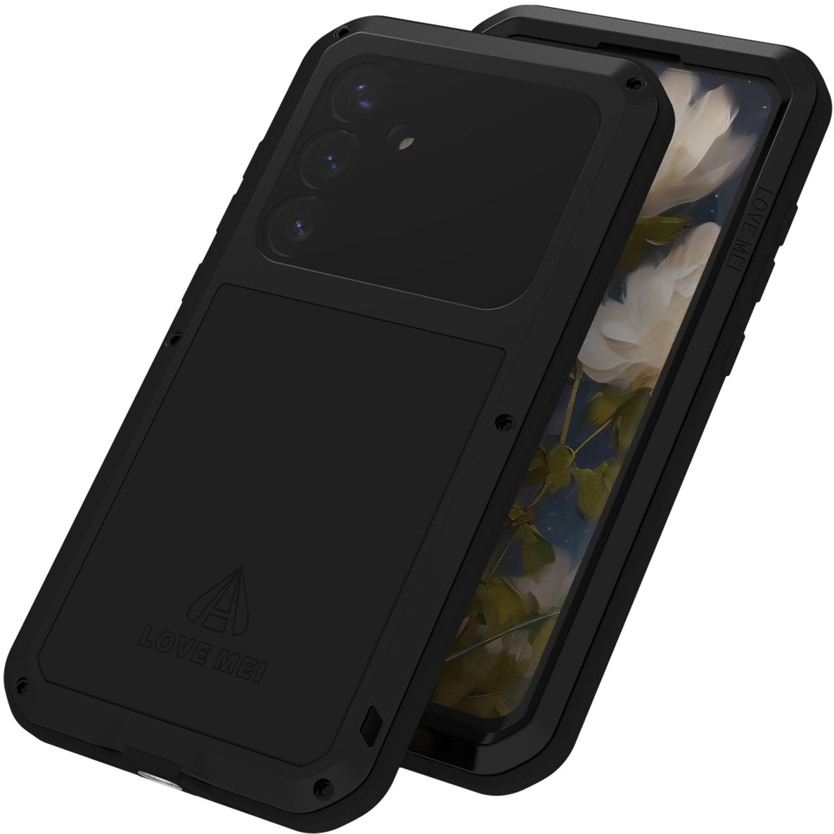 Handyhülle für Galaxy S25 Plus, Love Mei Powerful mit Glas, Schwarz